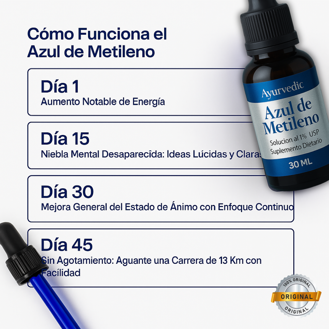 AZUL DE METILENO AYURVEDIC 1% / 30 ML + ENVÍO GRATIS 🚚